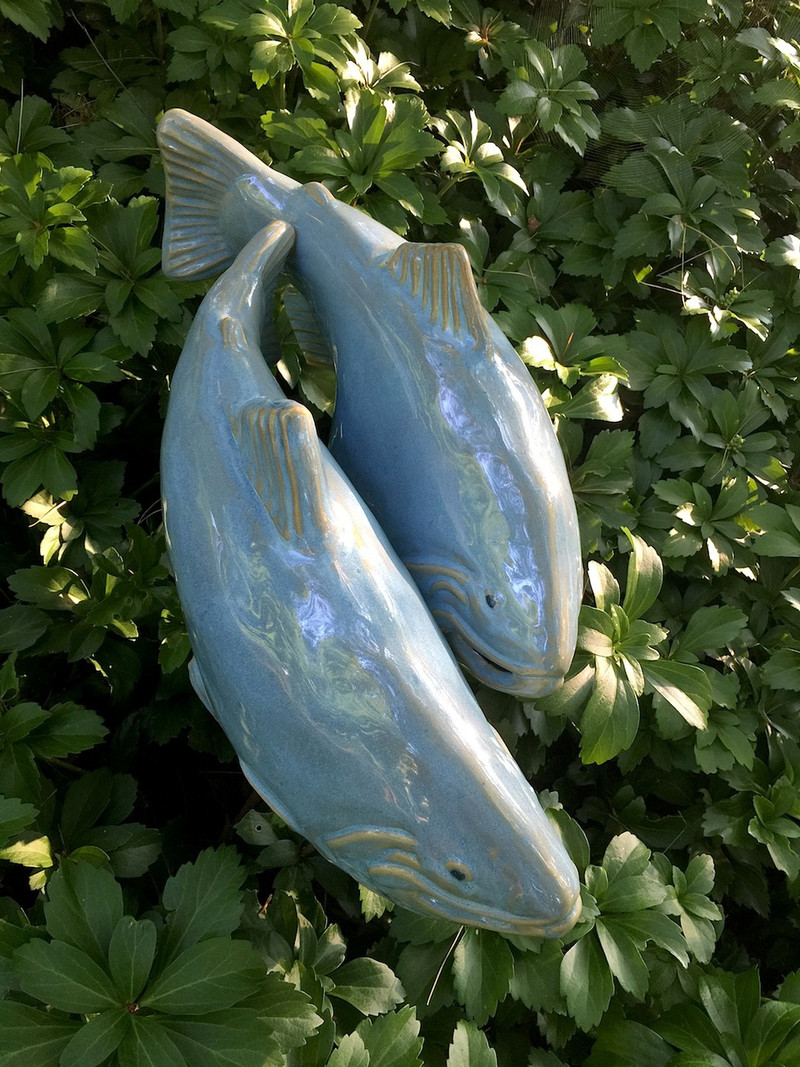 Ceramic Garden Trout Fish Art Fish in the Garden