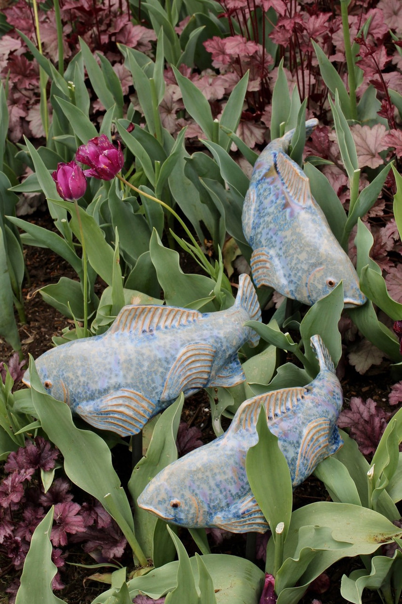 Ceramic garden koi Fish in the Garden Beautiful Garden