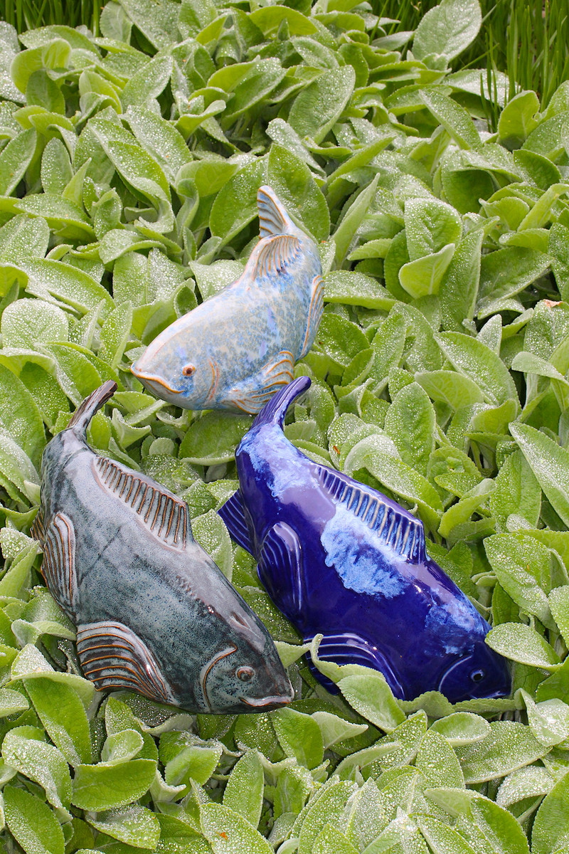 Set of 3 Blue koi - Fish In The Garden LLC