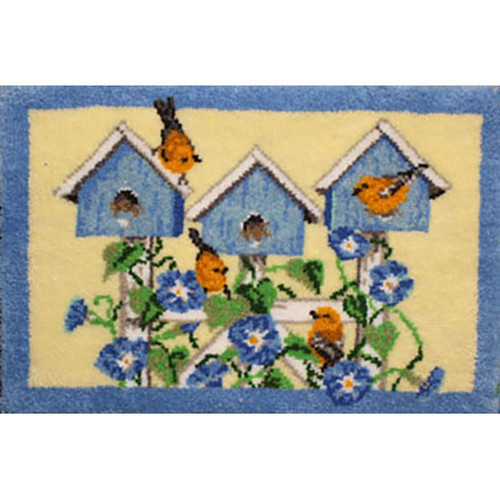 Bird Houses Latch Hook Rug Kit