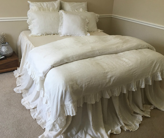 Off White Ruffle Duvet Cover Handcrafted By Superior Custom Linens White Ruffle Duvet Cover Queen Full Twin Xl King