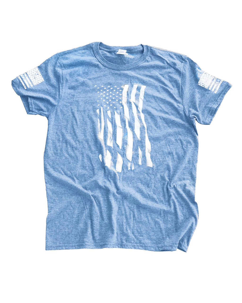 Dara Flag Print T-Shirt - Sky Blue