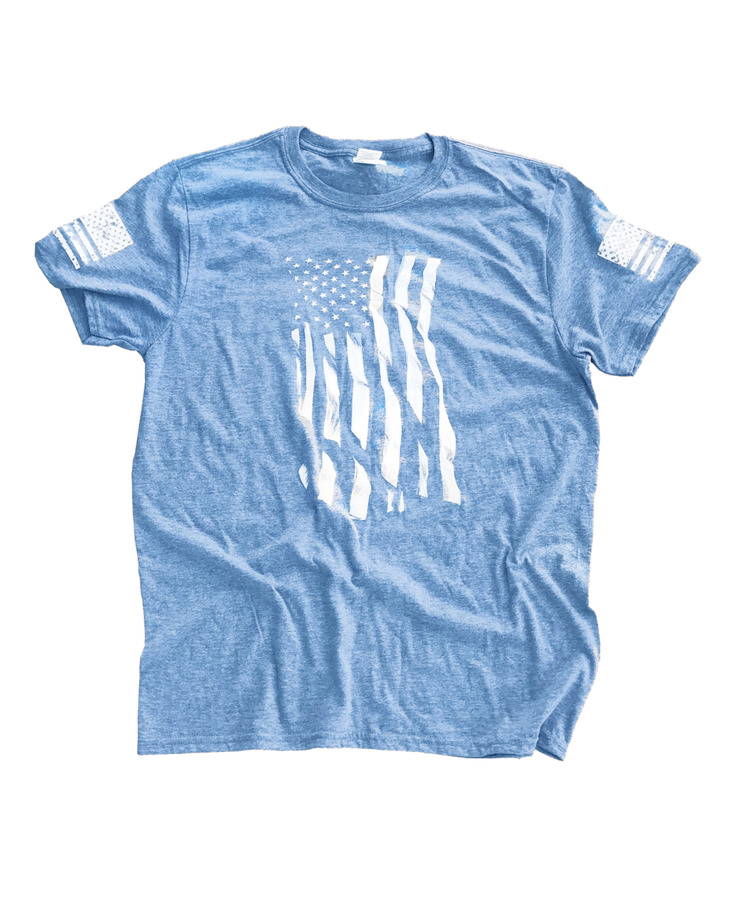 Dara Flag Print T-Shirt - Sky Blue