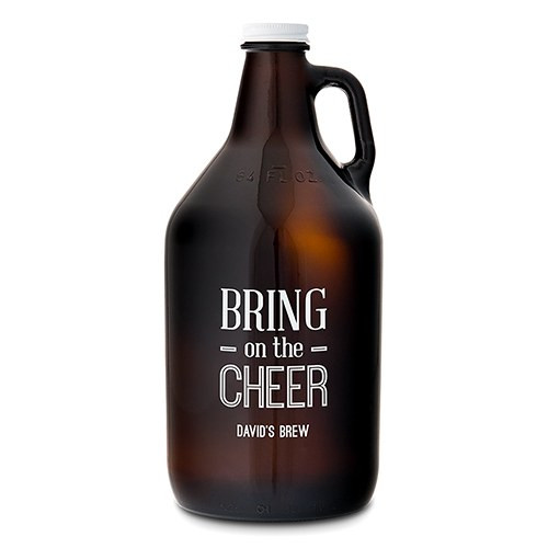 personalized beer growler bring on the cheer groomsmen gift