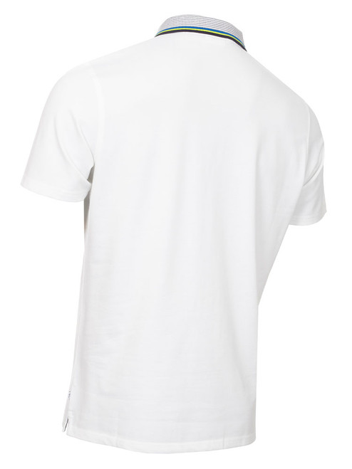 Calvin Klein Monogram Pique Polo Shirt - White - Mens | GolfBox