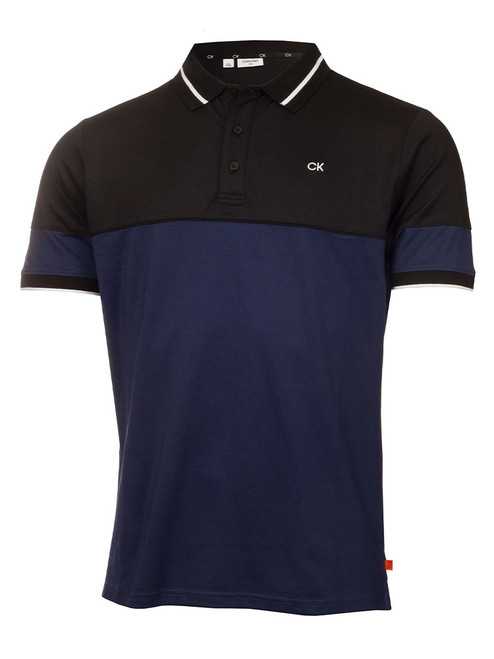 Calvin Klein Golf Gents Miles Polo Shirt White - Navy