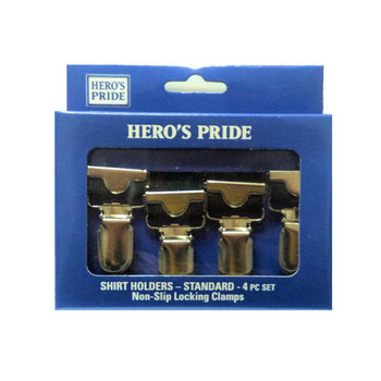 Hero's Pride Footloop Style Shirt Holders with Claw Clasp - Black Hero's Pride Footloop Style Shirt Holders with Claw Clasp - Black