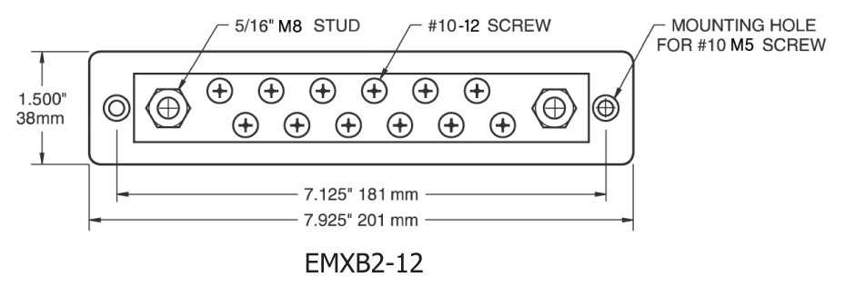 Maxi Bus Bar 250 Amps 12 Screws