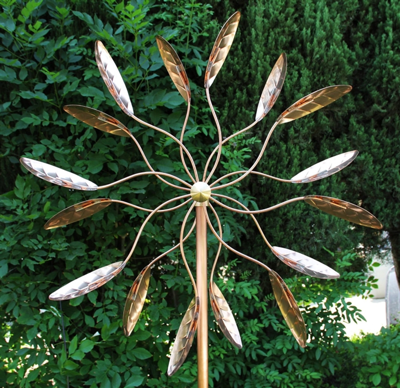 Copper Ficus Wind Spinner at Weathervanes of Maine