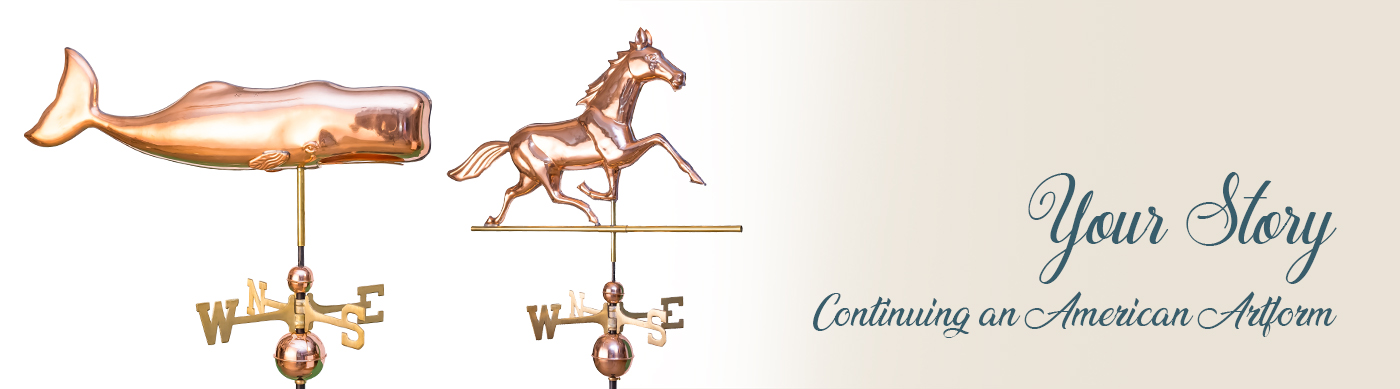 East Coast Weathervanes and Cupolas Batter Weathervane Polished Copper 