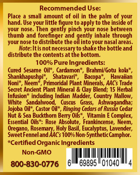 Organic Nose-to-Brain Nasya Oil (Nasal Drops) 6 Month Supply - Free USA Shipping Organic Nose-to-Brain Nasya Oil (Nasal Drops) 6 Month Supply - Free USA Shipping