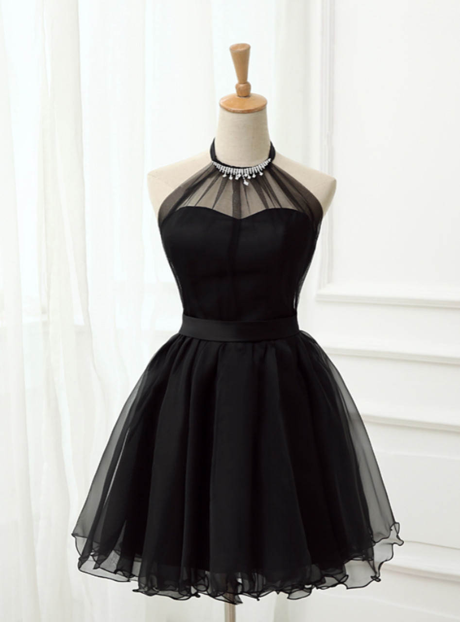 Cute Little Black Short Dresses Halter Short