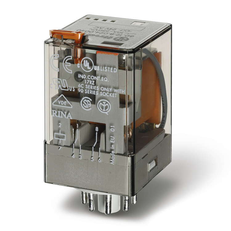 FINDER 60 Series 2Pole 8Pin 10Amp 220/230V AC Relay