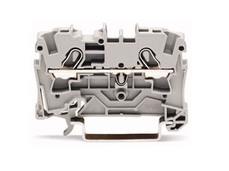 Wago TOPJOB®S Rail-mounted terminal Grey 0.75 to 4mm² ferruled cable; 1 to 6mm² Push-in Solid Conductor; Box Qty 100