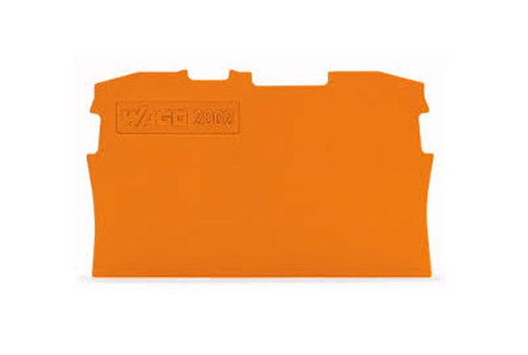 Wago TOPJOB®S Orange End and Intermediate plate for 2002 Series terminals 0.8mm wide; Bag Qty 25
