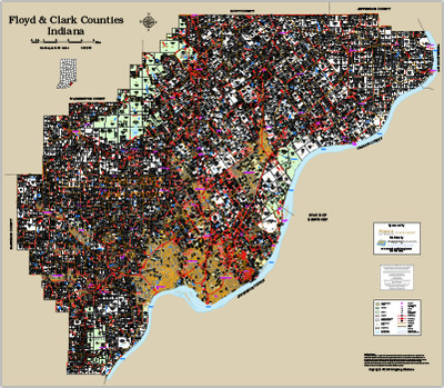 Floyd-Clark Counties Indiana 2018 Wall Map Floyd-Clark Counties Indiana 2018 Wall Map