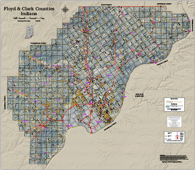 Floyd-Clark Counties Indiana 2018 Aerial Wall Map Floyd-Clark Counties Indiana 2018 Aerial Wall Map