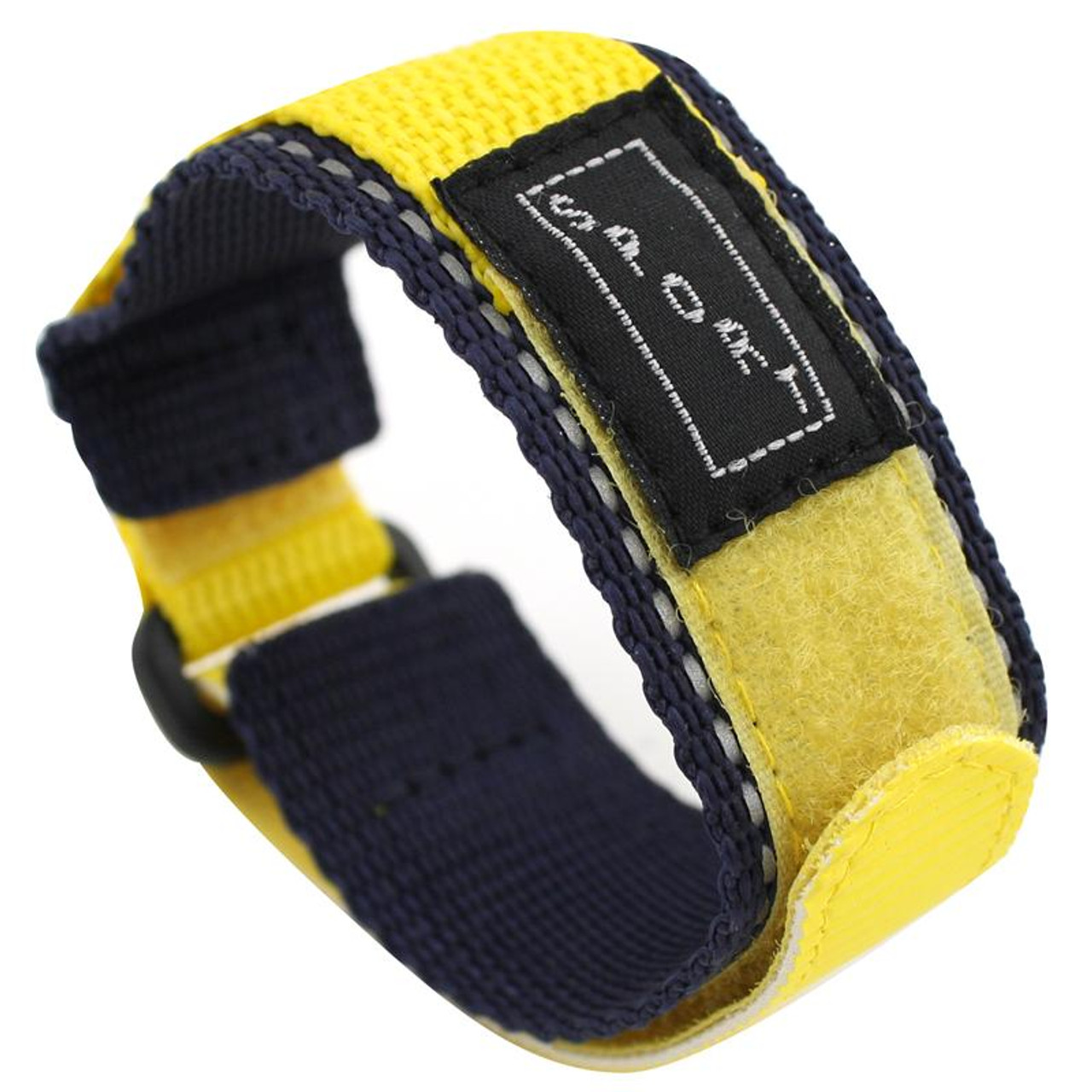 20MM Velcro® Style Blue And Yellow Nylon Sport Watch Strap