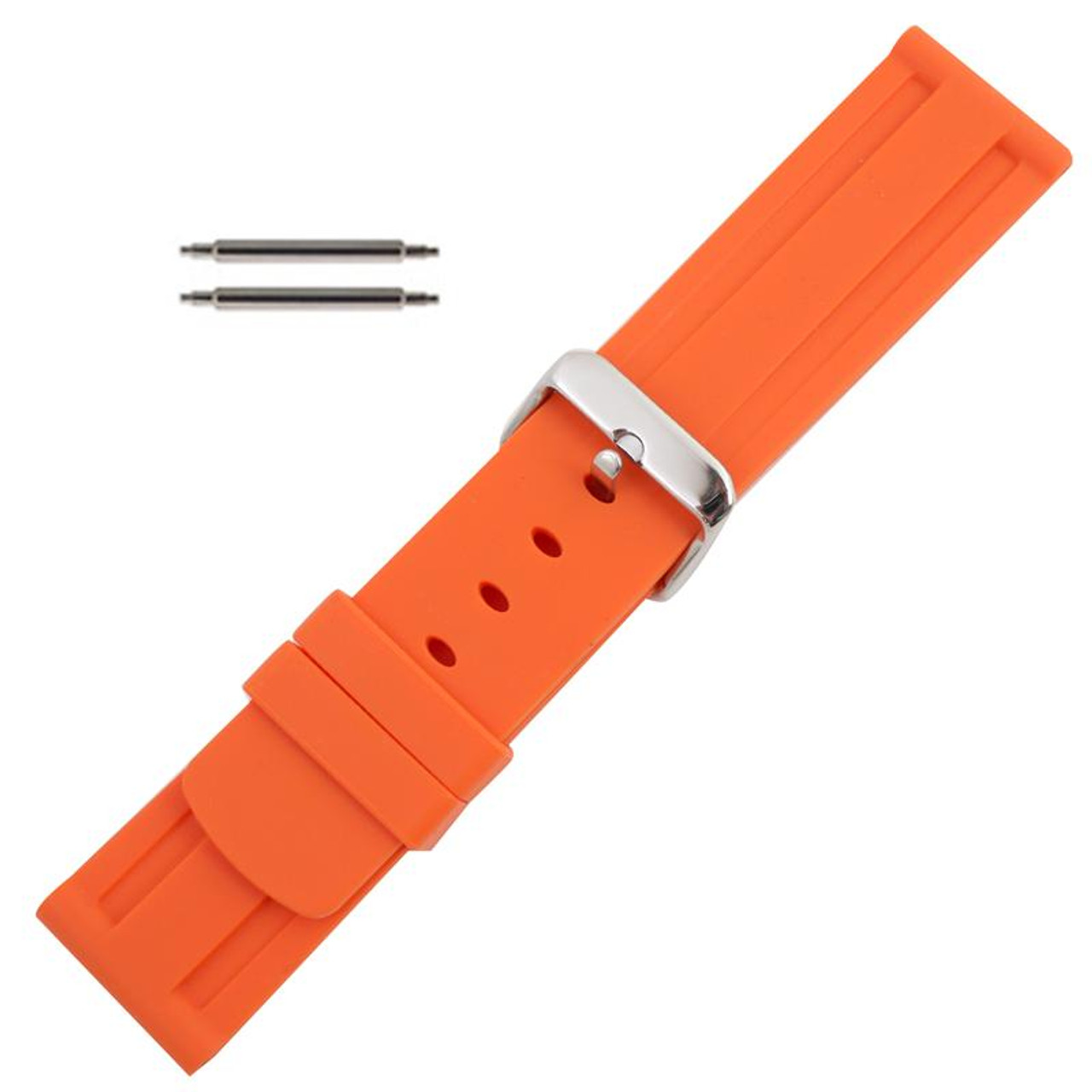 26MM Silicone Watch Orange Band Rubber Jelly Strap