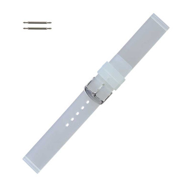 Clear-White Rubber Watch Band Silicone Watch Strap 14mm