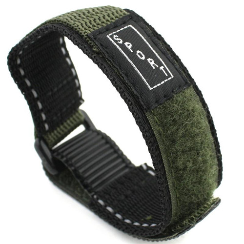 20MM Velcro® Style Green Nylon Sport Watch Strap