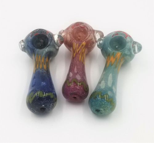 4" Space Frit Glass hand Pipe | Assorted Colors