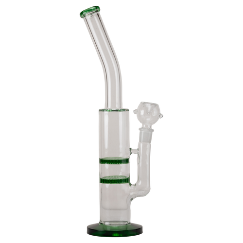 14" Bent Neck Double Honeycomb Percolator Water Pipe