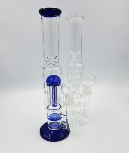 12" 8 Arm Tree Perc with Honeycomb Glass Water Bong