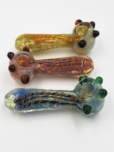 4" 3 Stringer with Marbles Glass Hand Pipe