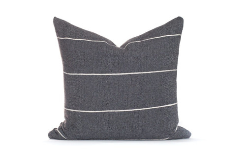 Charcoal Gray Stripe Pillow