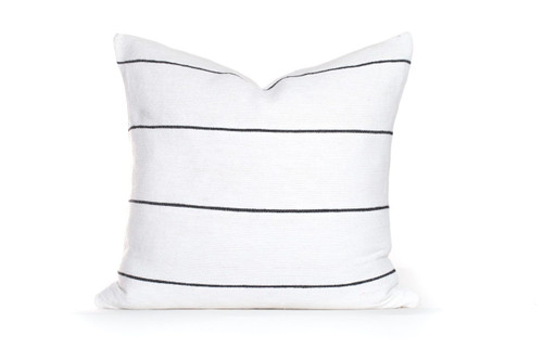 White and Black Stripe Moroccan Pillow