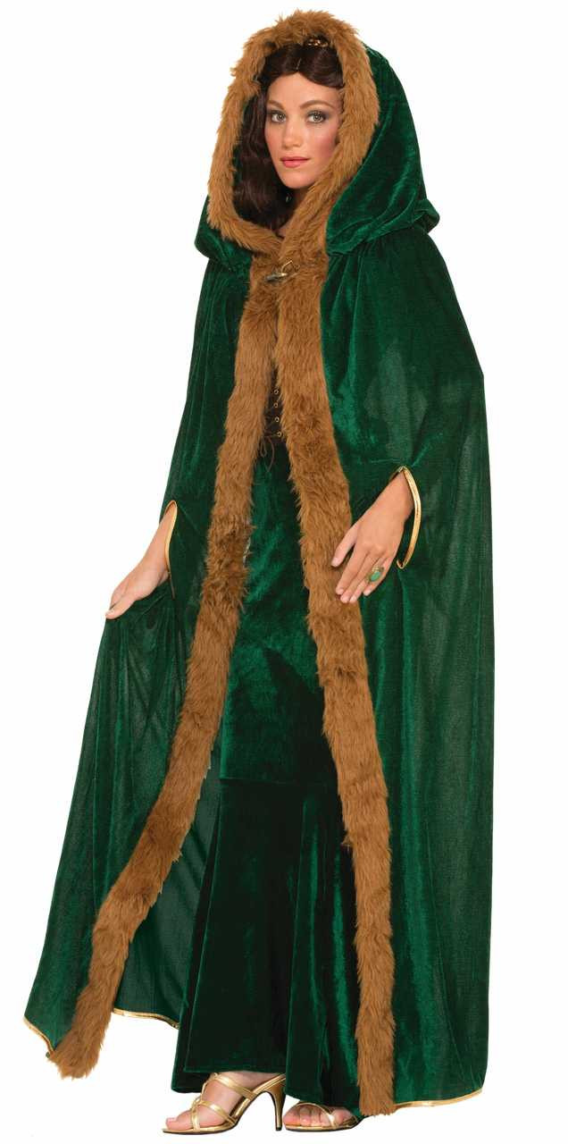 Faux Fur Trimmed Medieval Cape - The Costume Shoppe