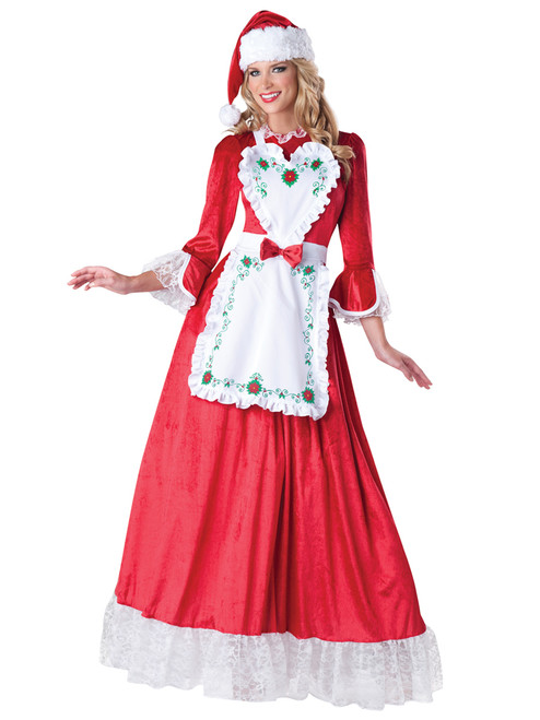 Mrs. Claus Classic Cristmas Dress with Embroidered Apron Mrs. Claus Classic Cristmas Dress with Embroidered Apron