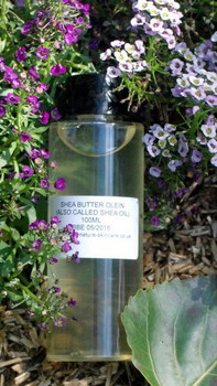 100% Shea Butter Oil, Shea oil, Liquid Shea(Shea Olein) A wonderful Natural rich Oil which is the liquid part of Shea Butter. Ideal for use all over the Body.100ml 100% Shea Butter Oil, Shea oil, Liquid Shea(Shea Olein) A wonderful Natural rich Oil which is the liquid part of Shea Butter. Ideal for use all over the Body.100ml