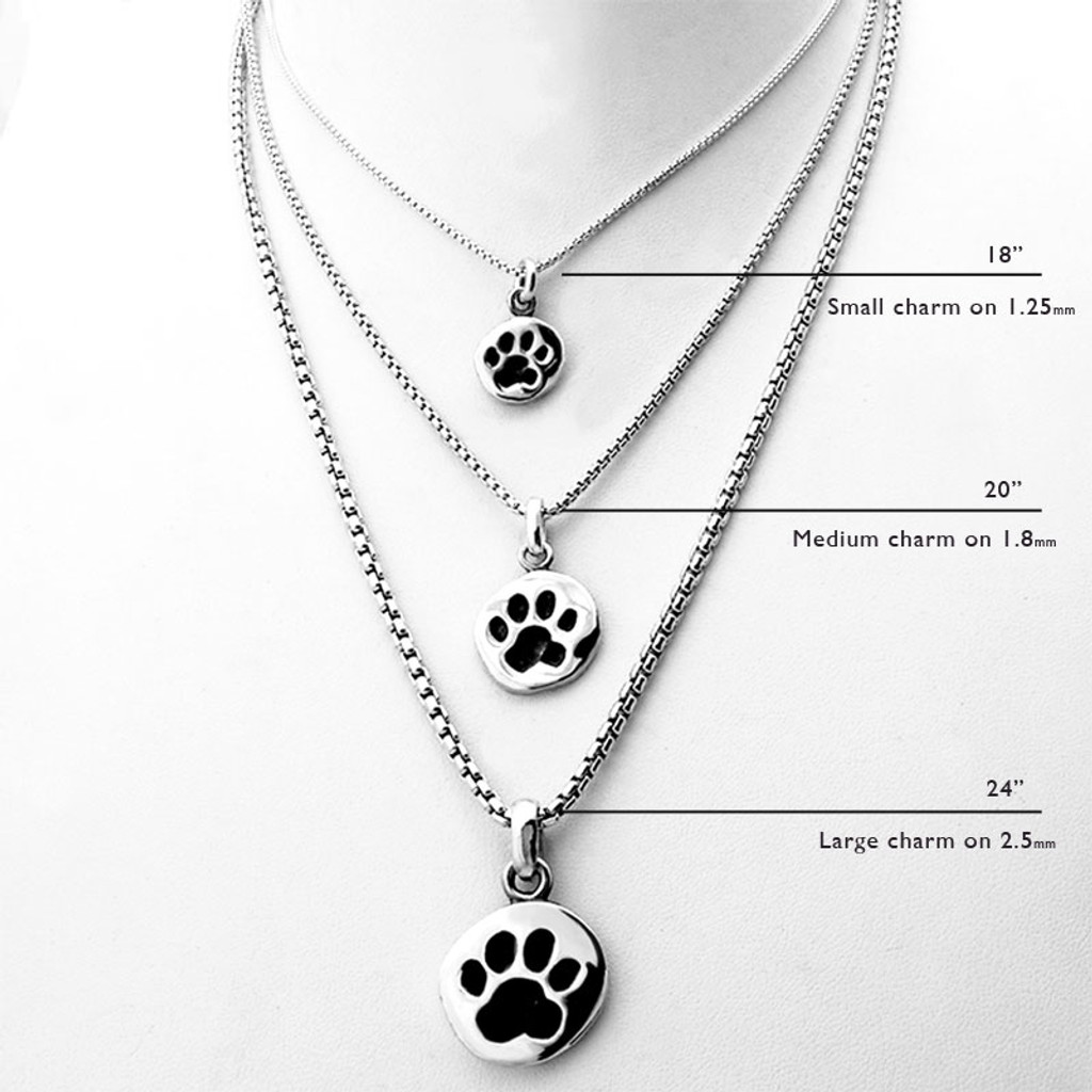 Paw Print Charm Necklace Small Paw Print Charm Necklace Small ...