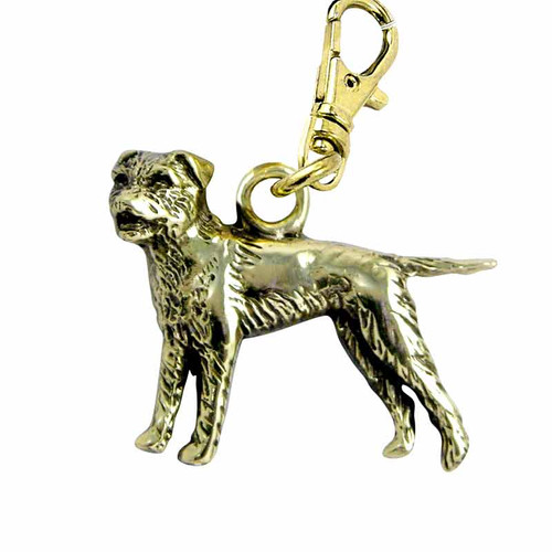 Border Terrier Brass Zipper Pull