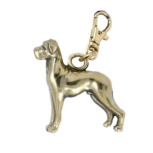 Great Dane Brass Zipper Pull Flop Ear