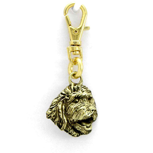 Goldendoodle Head Zipper Pull Brass