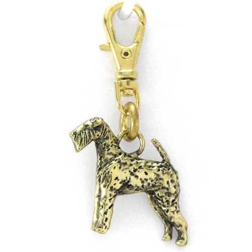 Airedale Terrier Brass Zipper Pull