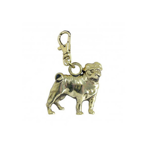 Pug Brass Zipper Pull