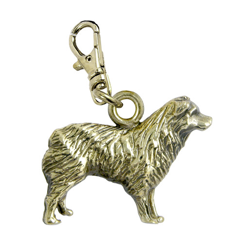Australian Shepherd Zipper Pull Brass