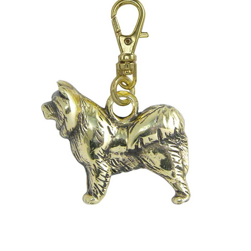 Chow Chow Brass Zipper Pull
