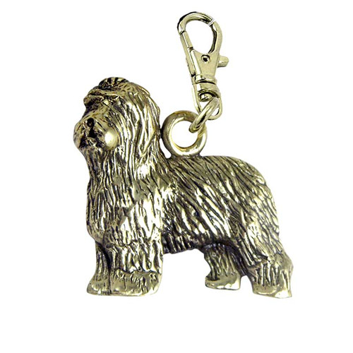 Old English Sheepdog Brass Zipper Pull