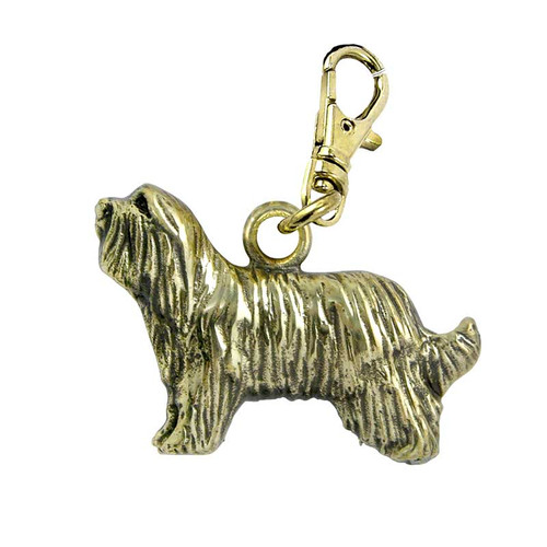 Bearded Collie Brass Zipper Pull