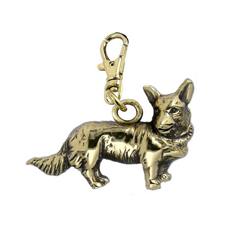 Corgi Brass Zipper Pull - Cardigan