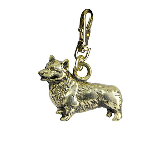 Corgi Brass Zipper Pull - Pembroke