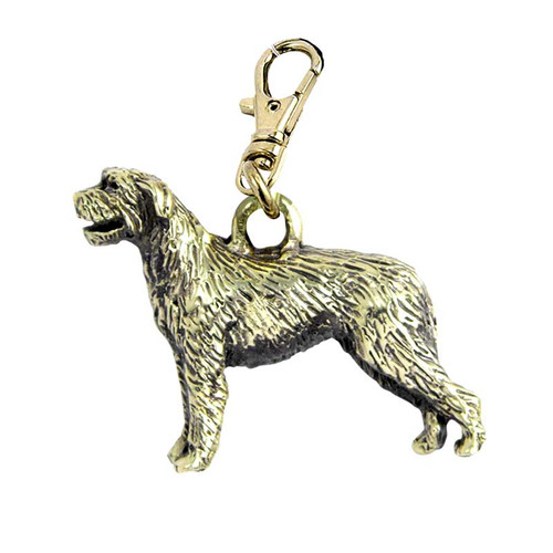 Irish Wolfhound Brass Zipper Pull