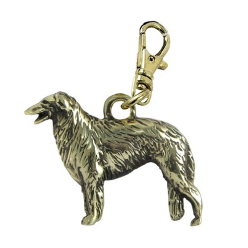 Borzoi Brass Zipper Pull