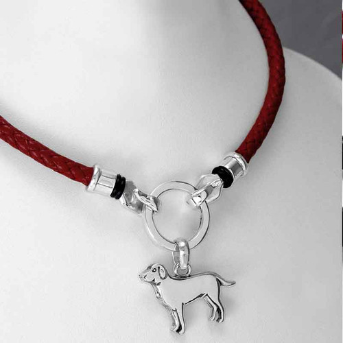 Braided Leather Necklace with Ring