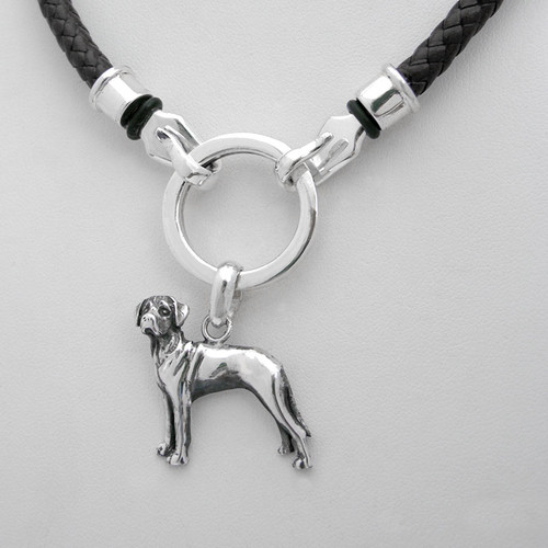 Braided Leather Ring Necklace